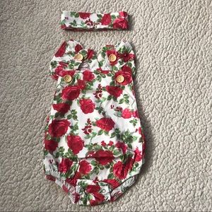 Red and white Rose Onesie